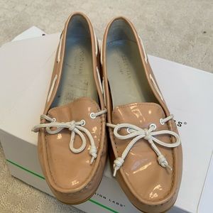 Cole Haan patent leather tan driving moccasins, 9